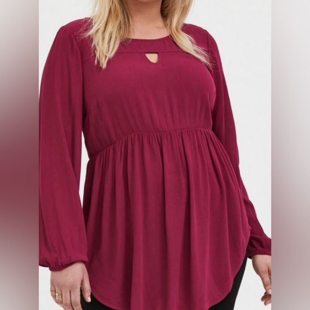 Torrid Babydoll Gauze Keyhole Front Tunic size 00 (10-12)